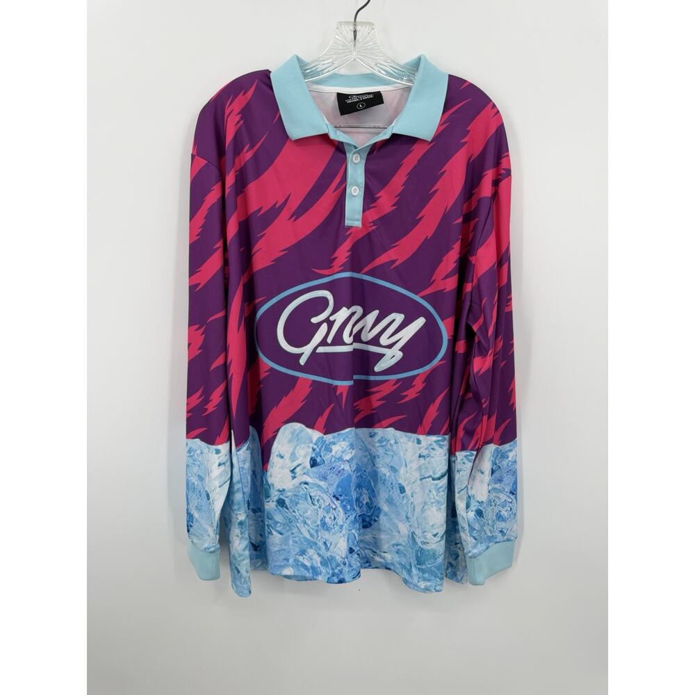 Yung Gravy 90s Polo Long Sleeve Graphic Design Large